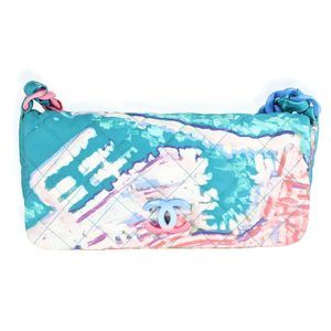 Chanel Watercolor Graffiti Quilted Nylon Top Handle Flap Bag